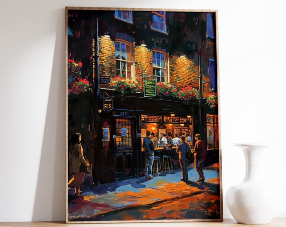 Vintage London Pub Print London Poster Cafe Art Retro Wall Art Food Drink Art Kitchen Poster Kitchen Decor Food Poster London Gift