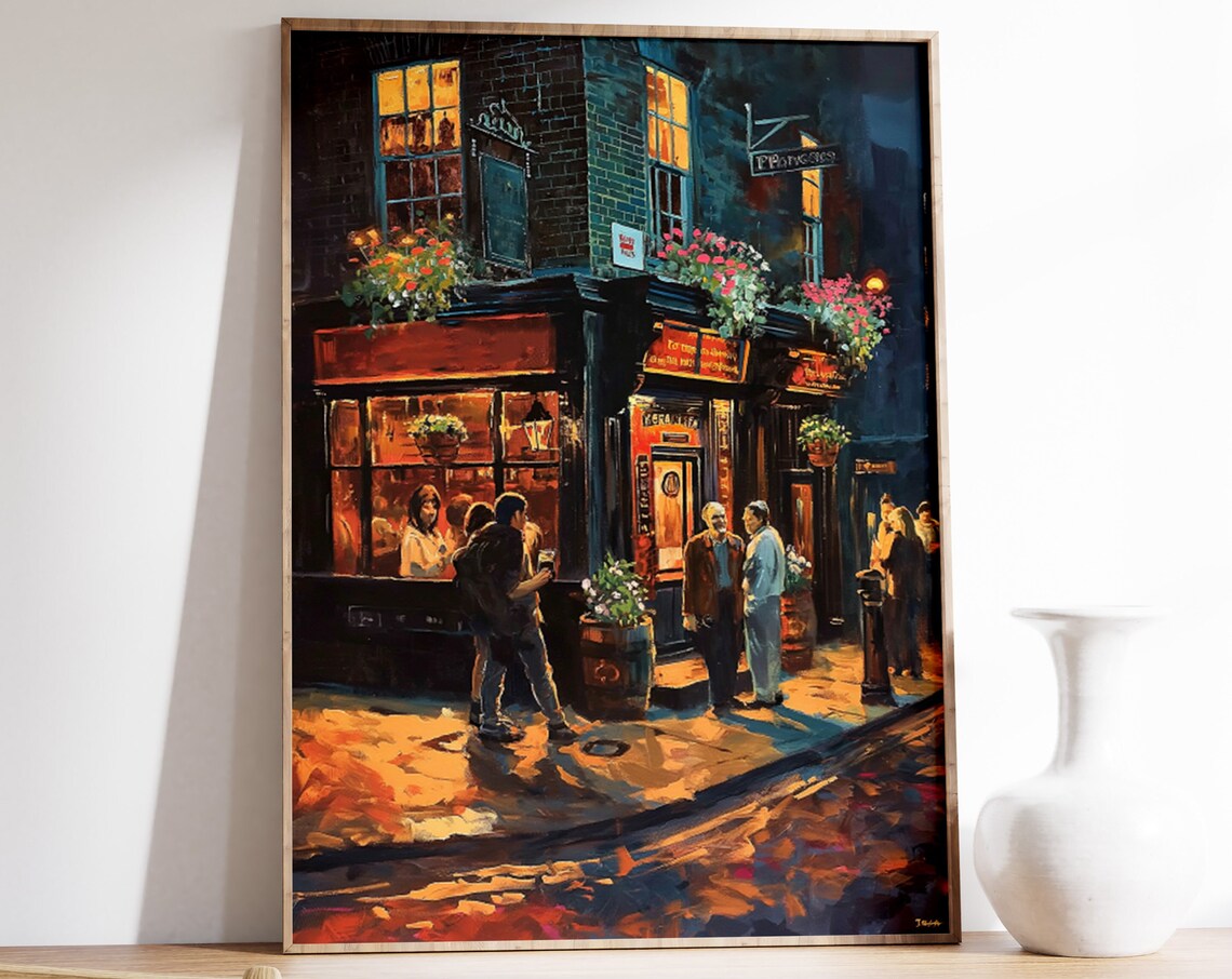 Vintage London Pub Poster, Retro Kitchen Decor