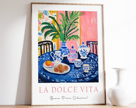 Coffee Poster Tea Print Italian Espresso Print Kitchen Decor Vintage Food Art Tea And Coffee Print Food And Drink Poster Food Gift