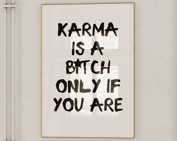 Black And White Prints, Preppy Karma Aesthetic Art Print
