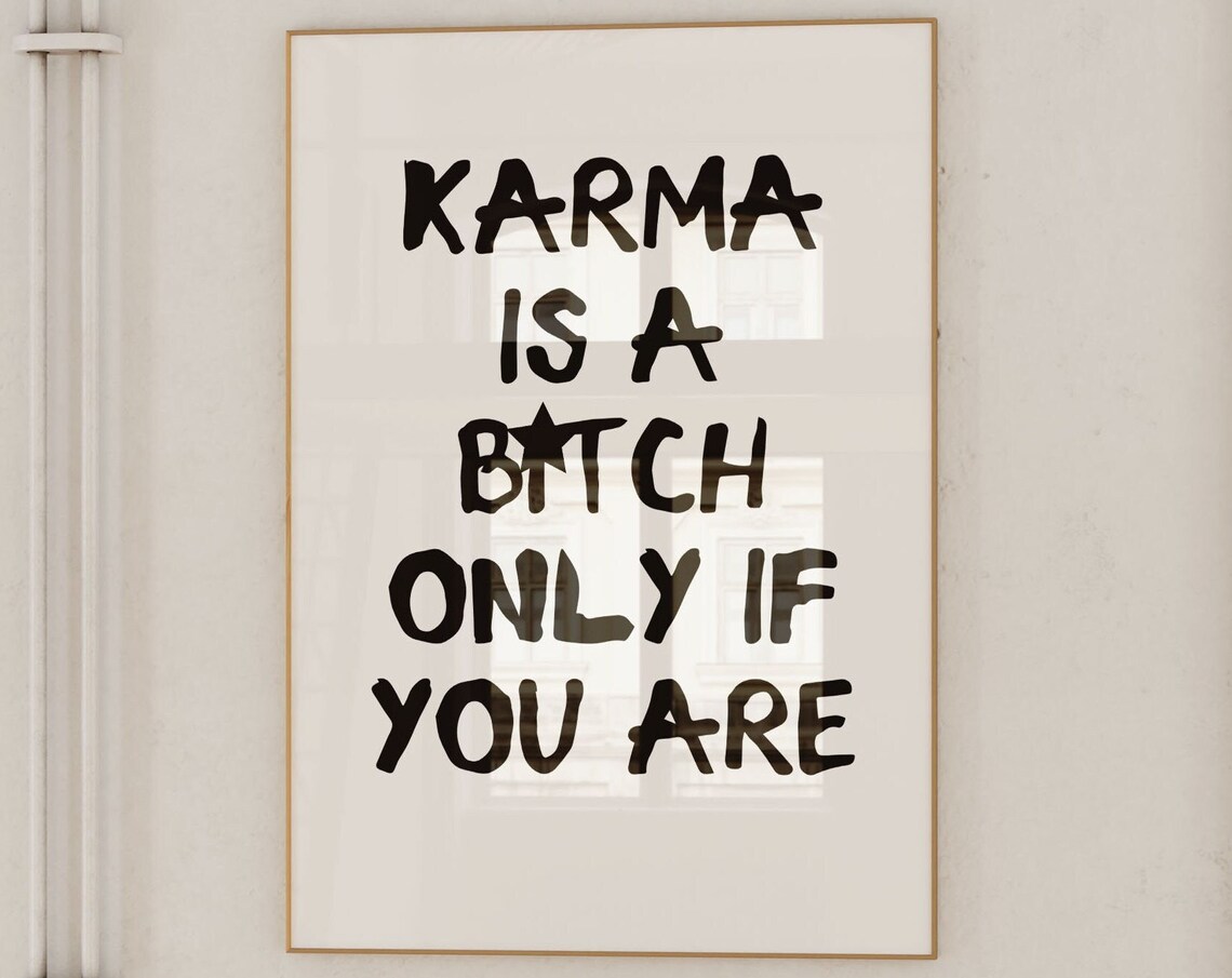 Black And White Prints, Preppy Karma Aesthetic Art Print
