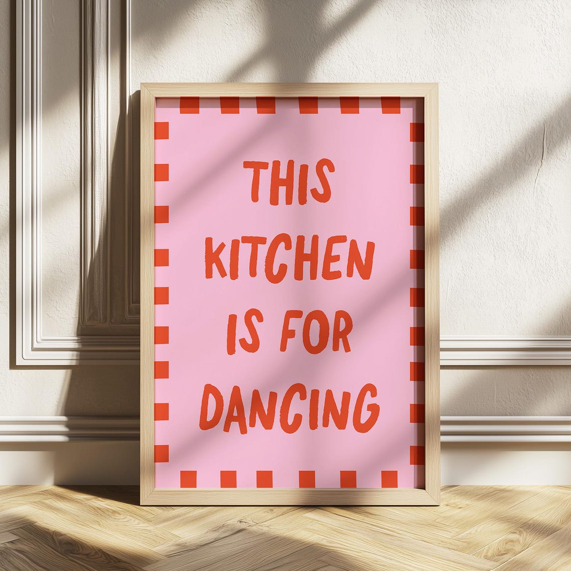 This Kitchen Is For Dancing Pink Retro Playful Quote Kitchen Poster