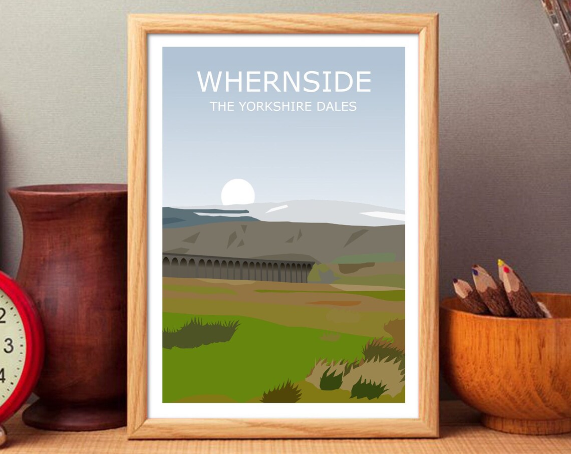 Whernside Yorkshire Dales Travel Poster, Three Peaks