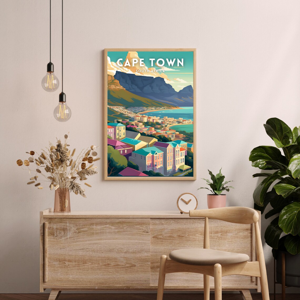 Cape Town South Africa Table Mountain Cityscape Travel Poster - Image 2