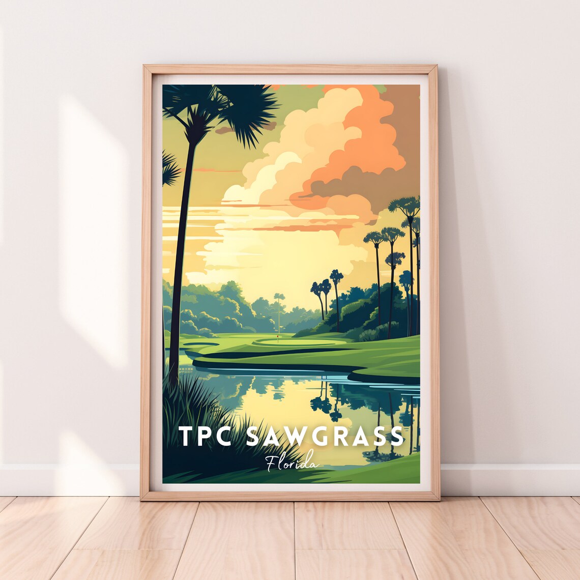 TPC Sawgrass Golf Course Art Print, Golf Wall Art