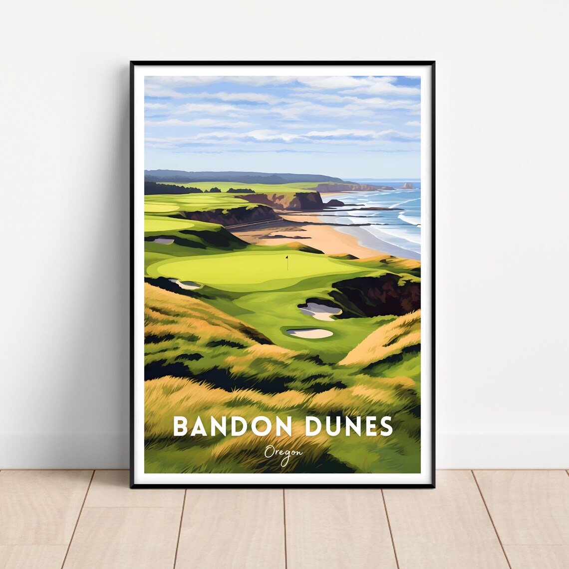 Bandon Dunes Golf Course Travel Poster, Resort Art Print
