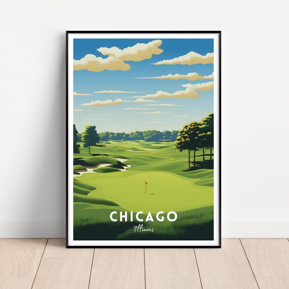 Chicago Golf Club Poster Chicago Golf Course Chicago Golf Club Print Golf Course Print Golf Wall Art Golf Gift Idea Study Home Office