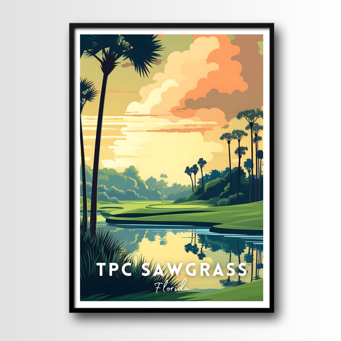 TPC Sawgrass Golf Course Art Print, Golf Wall Art - Image 2