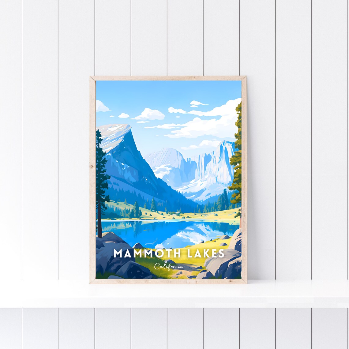 Mammoth Lakes California Alpine Mountain Lake Retro Travel Poster - Image 2