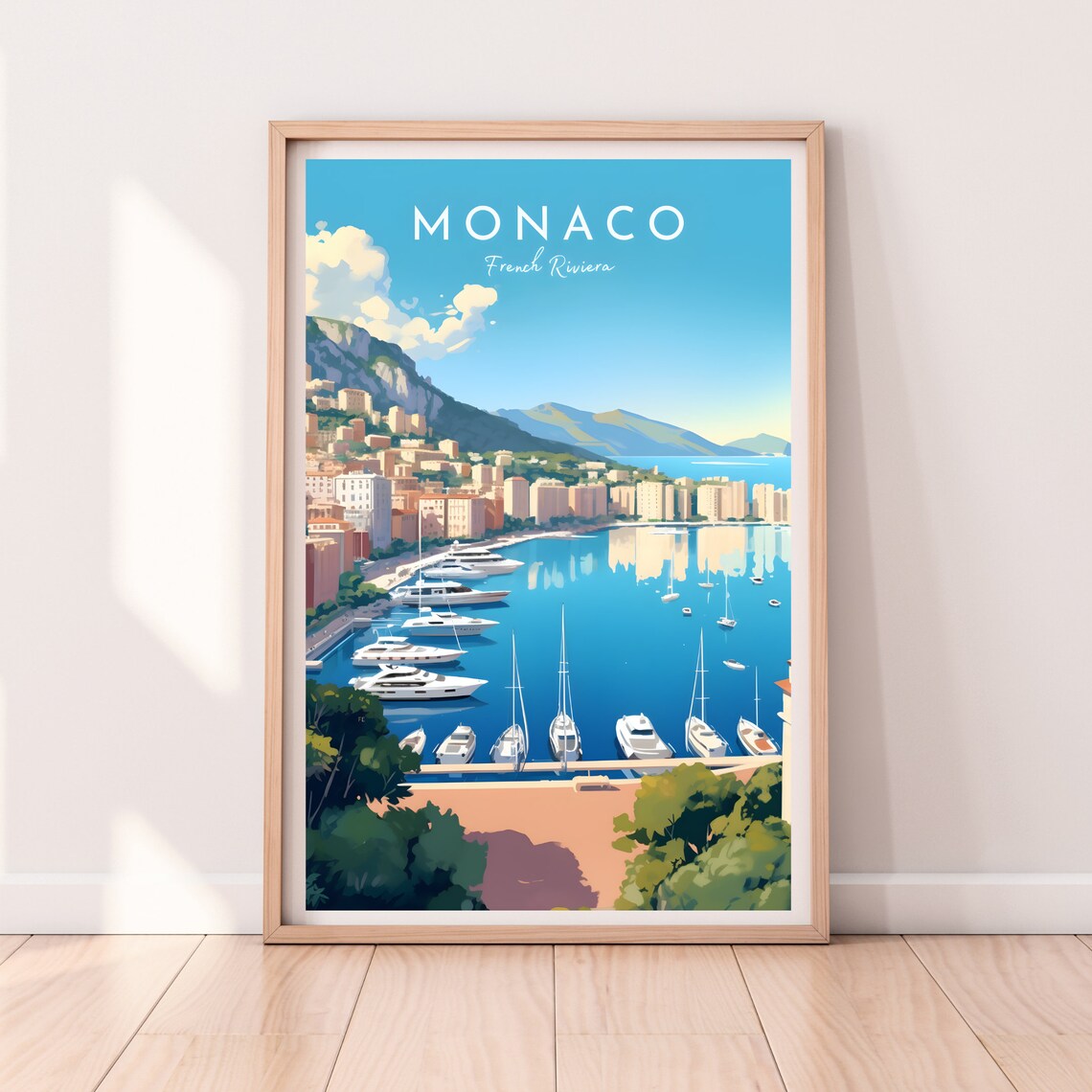 Monaco French Riviera Harbor Yacht Marina Luxury Travel Poster - Image 2