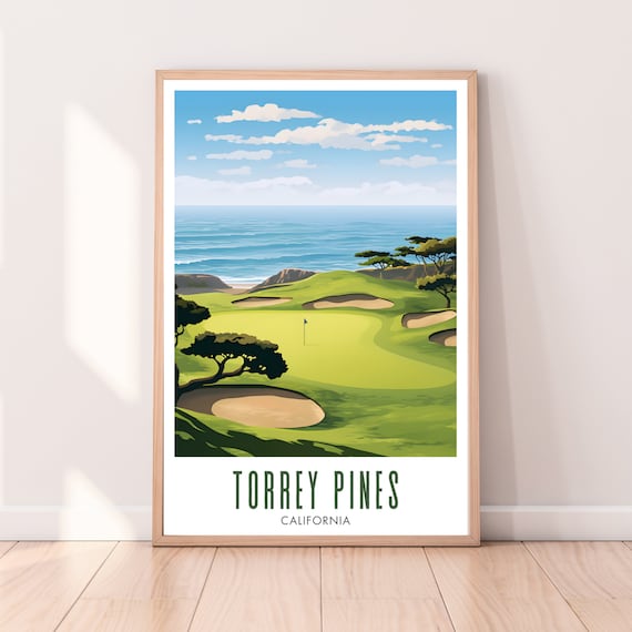 Torrey Pines Golf Course Travel Poster, Golf Gift
