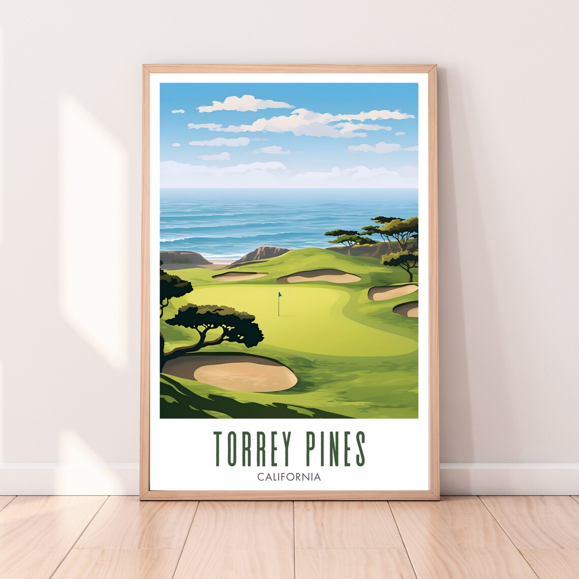 Torrey Pines Golf Course Travel Poster, Golf Gift