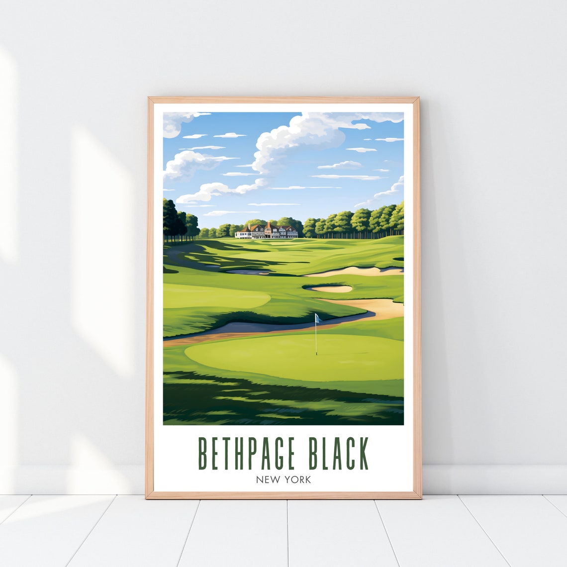 Bethpage Black New York Championship Golf Course Green Travel Poster - Image 2