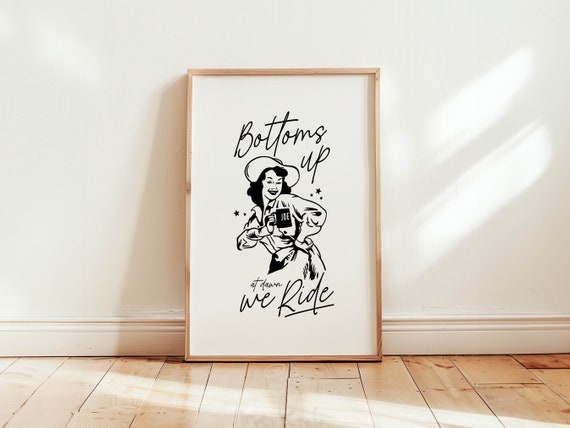 Coffee Cowgirl Wall Art Coffee Bar Decor Wild Western Coffee Print Bar Cart Poster Fun Kitchen Dining Decor Coffee Drinker Gift For Friend