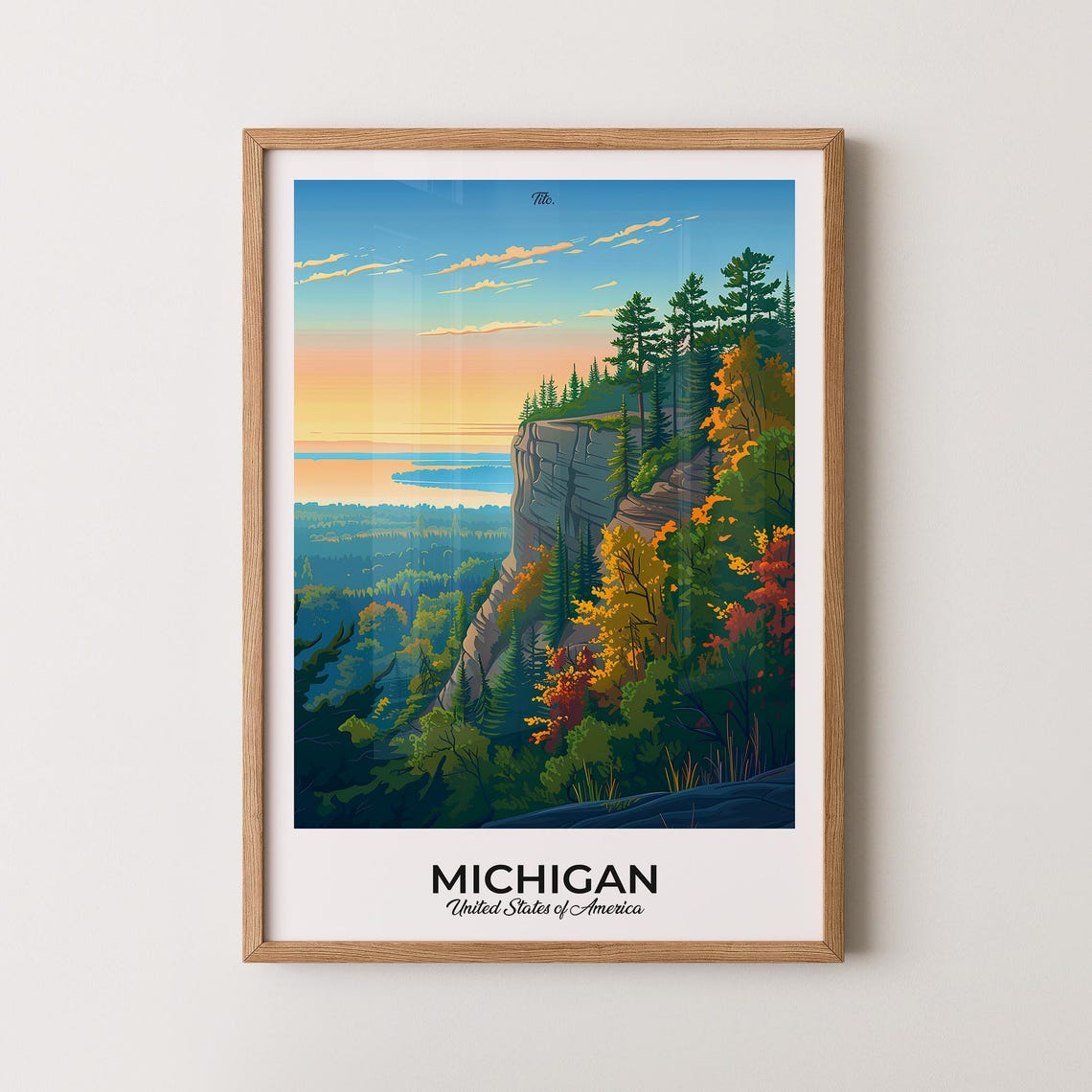 Michigan Poster Michigan Travel Poster Michigan Art Print Michigan Wall Art Usa Poster Gift For Travelers