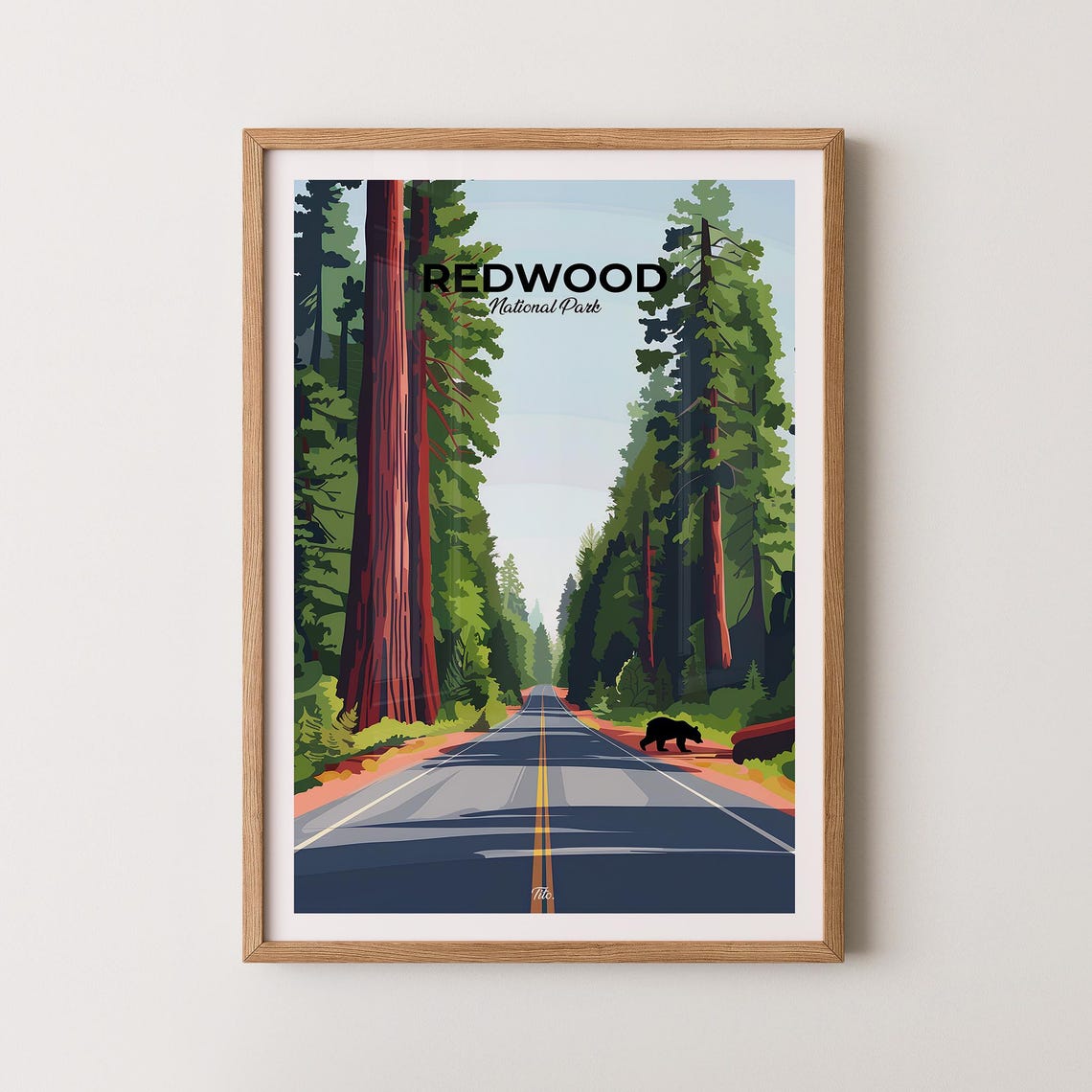 Redwood Poster Redwood Travel Poster Redwood Art Print Redwood Wall Art National Park Poster Gift For Travelers