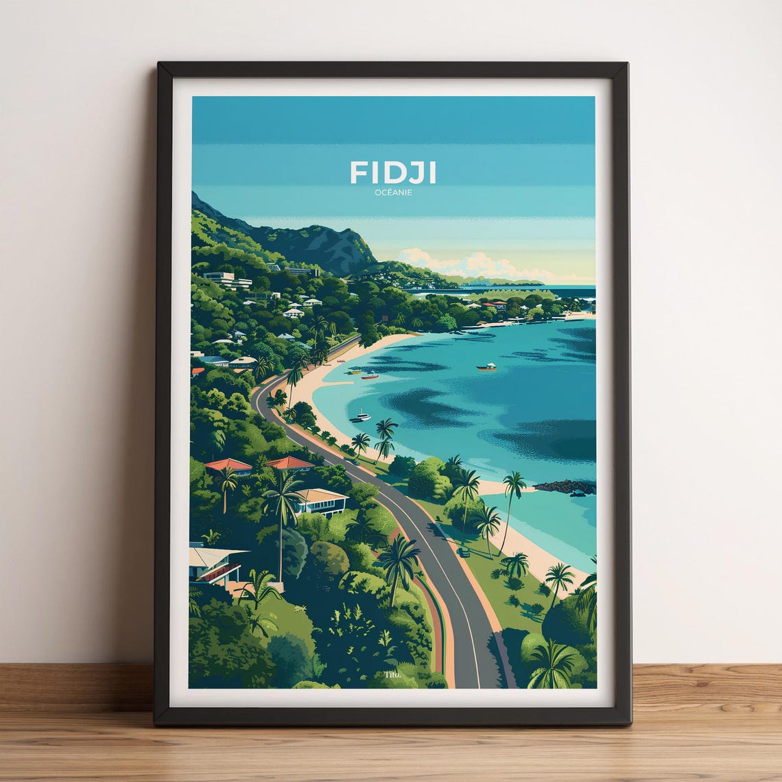 Fiji Poster Fiji Travel Poster Fiji Art Print Fiji Poster Fiji In Oceania Customizable Gift