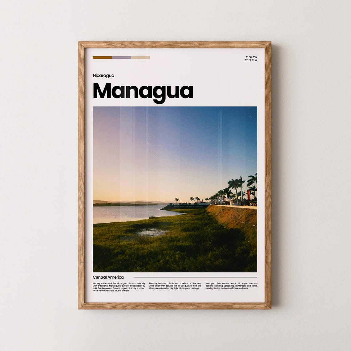 Managua Poster Managua Print Managua Photo Managua Art Nicaragua Poster Nicaragua Print Travel Poster Gift