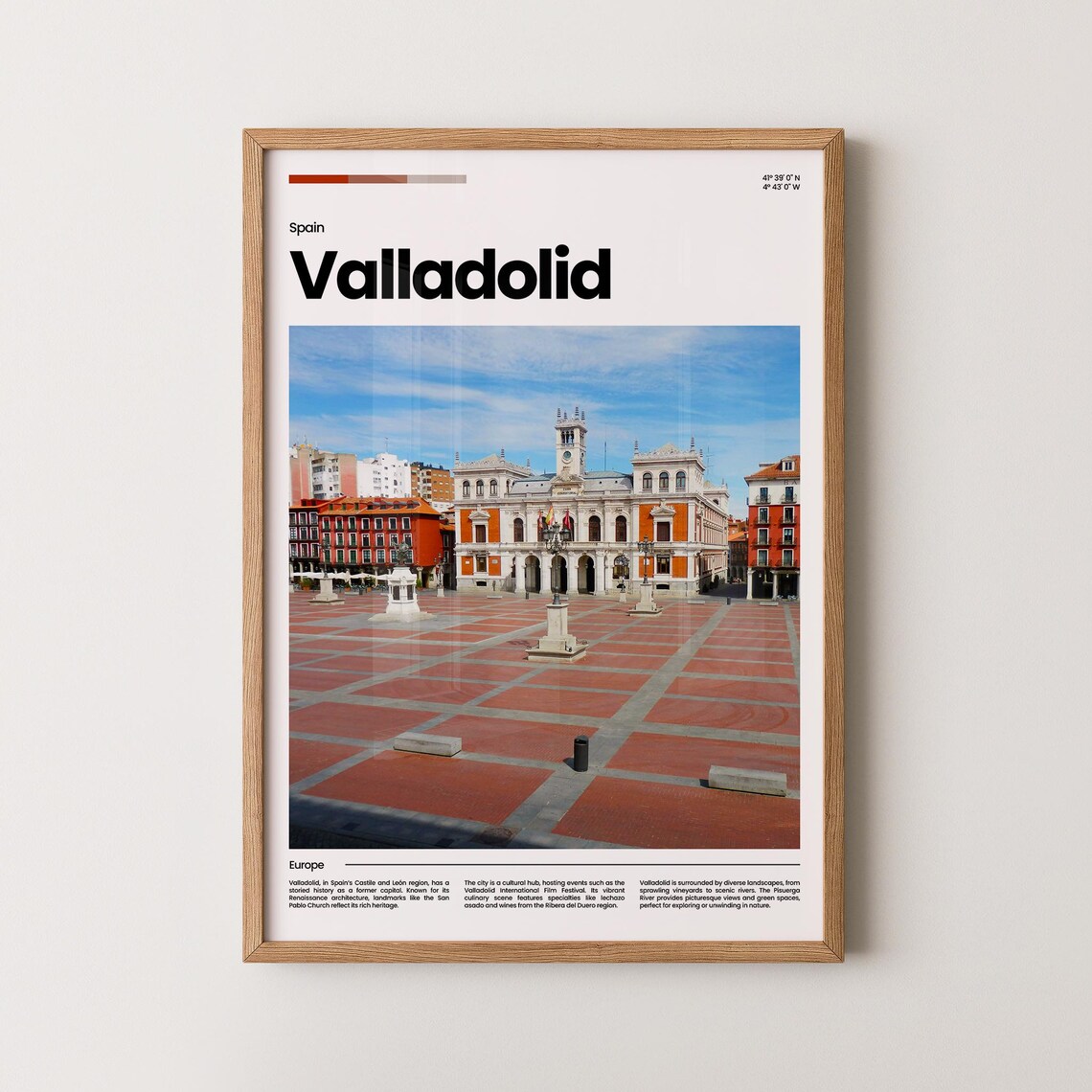 Valladolid Spain Plaza Mayor Historic Center Photo Travel Poster