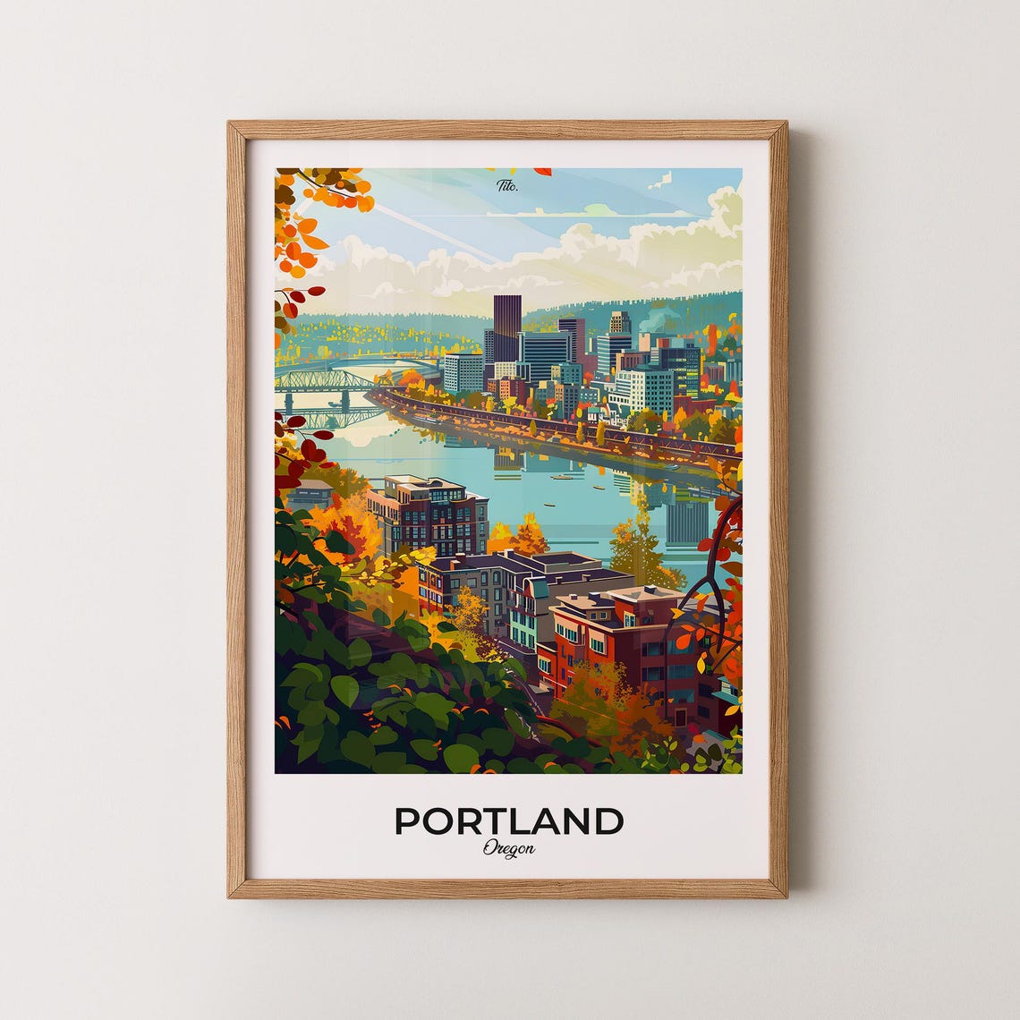 Portland Poster Portland Travel Poster Portland Art Print Portland Wall Art Oregon Poster Gift For Travelers