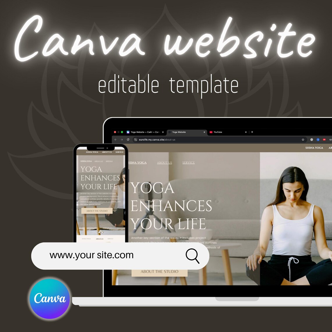 Yoga Studio Web Template, Clean Calm Design