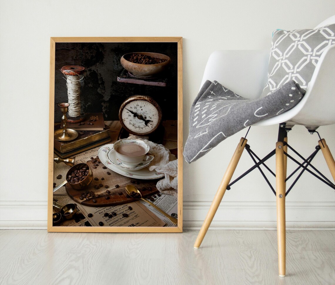 Vintage Coffee Art Print, Rustic Kitchen Decor - Image 4