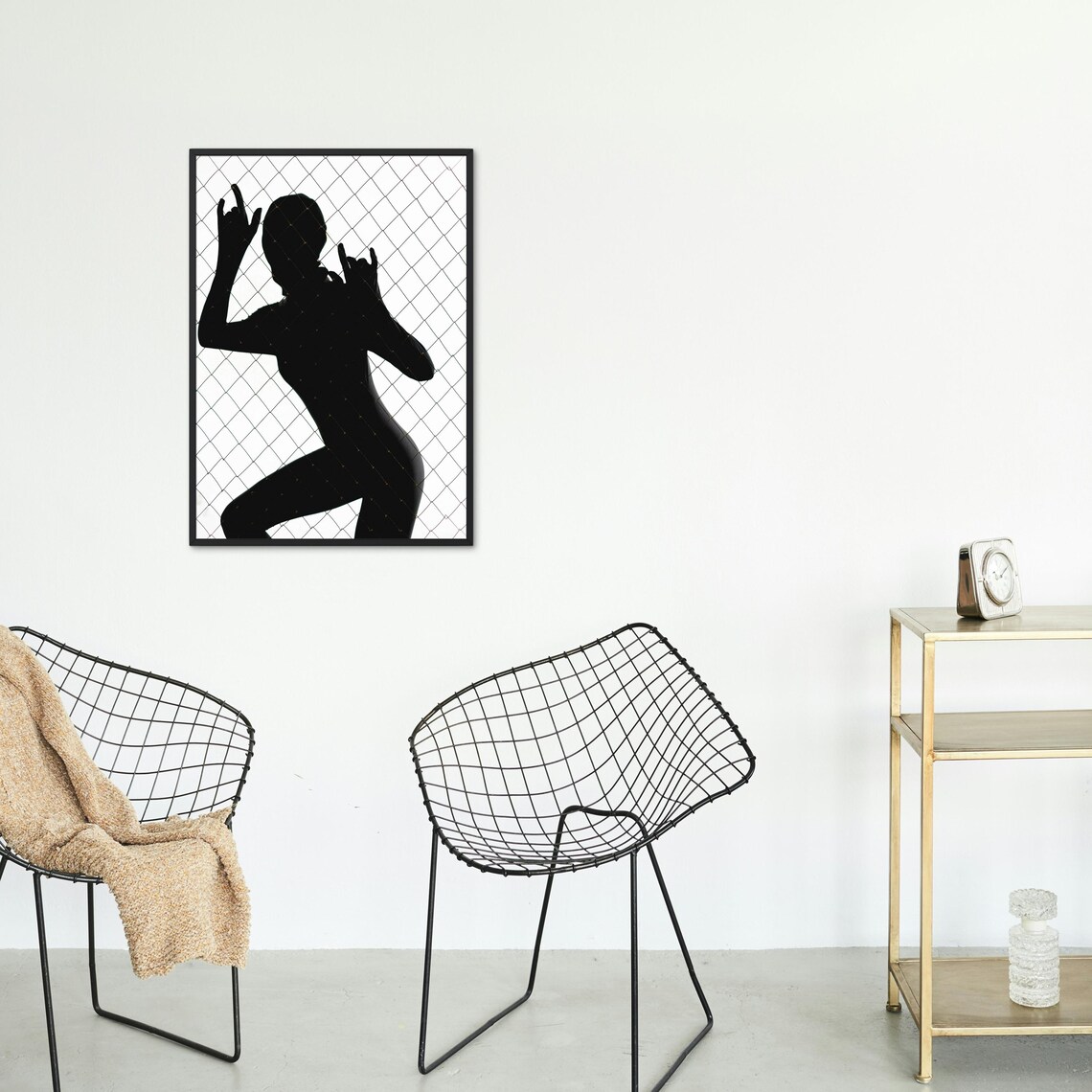 Modern Shadow Silhouette Art, Minimalist Female Portrait - Image 3