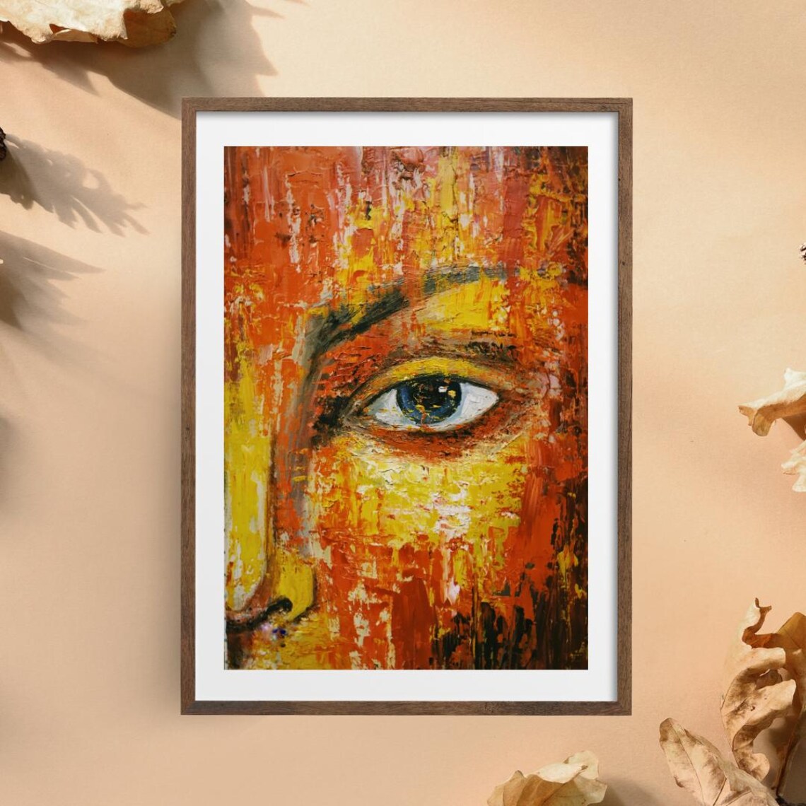 Fiery Gaze Abstract Painting, Bold Expressionism - Image 3