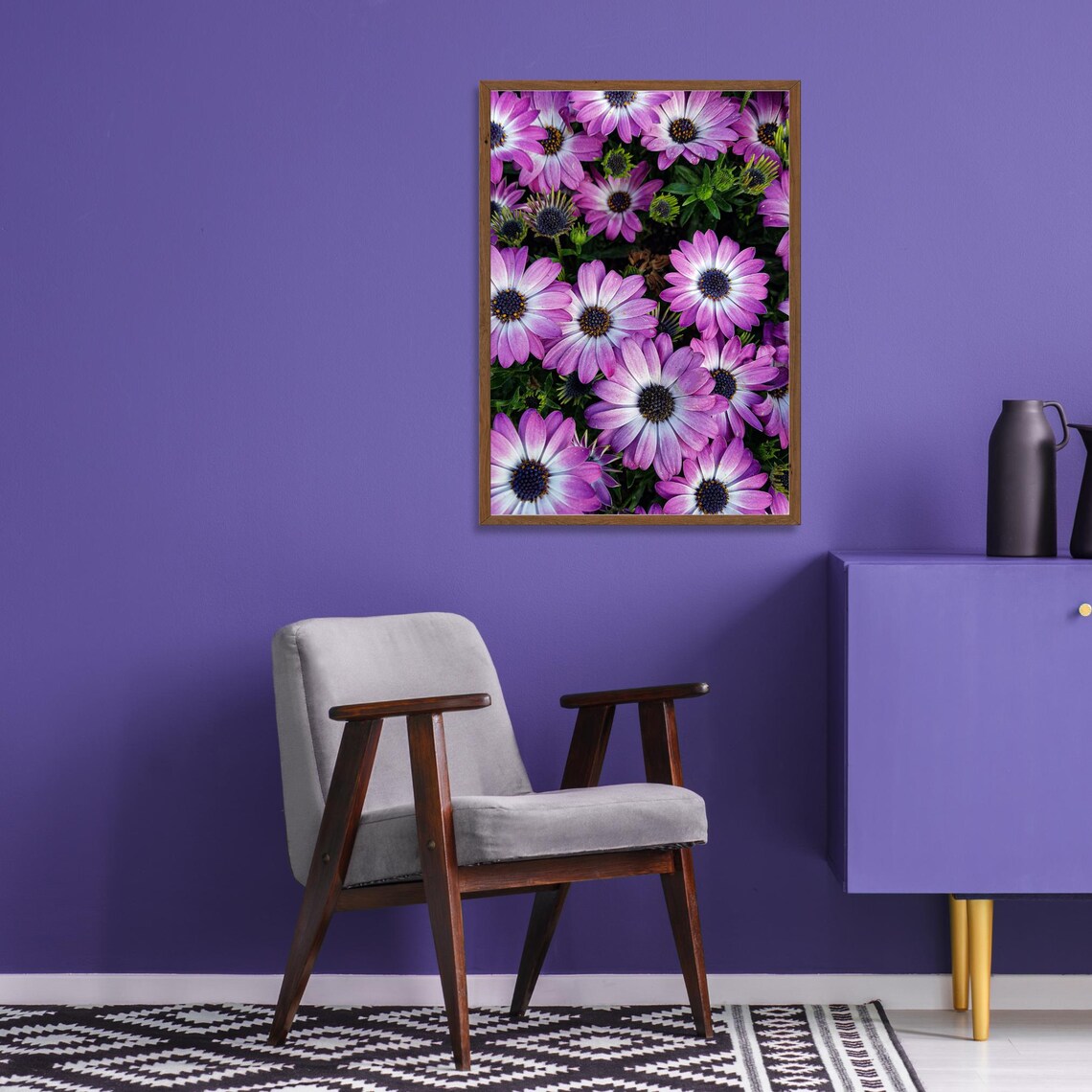 Purple Daisy Botanical Wall Decor, Nature Inspired - Image 5