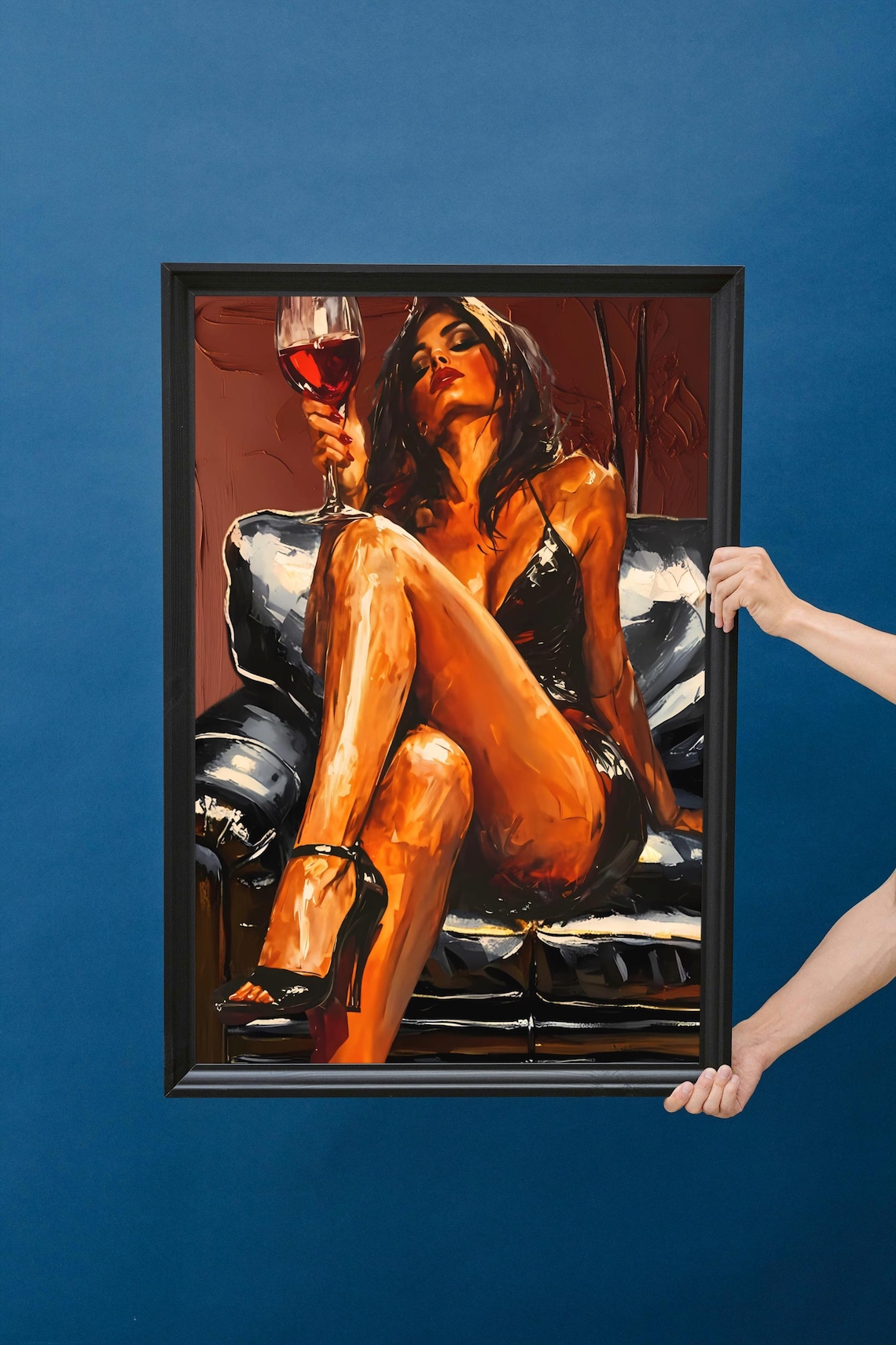 Sexy Woman Sensual Female Portrait, Modern Erotic Painting - Image 6