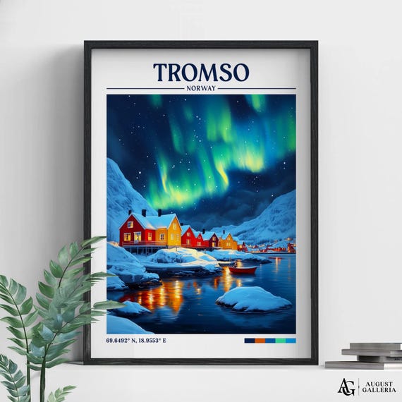 Troms Norway Retro Travel Poster