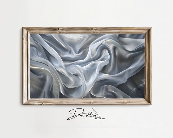 Silver Frame Tv Art Silver Abstract 3d Frame Tv Art Textured Frame Tv Art Grey Frame Tv Art Silver Waves Frame Tv Art