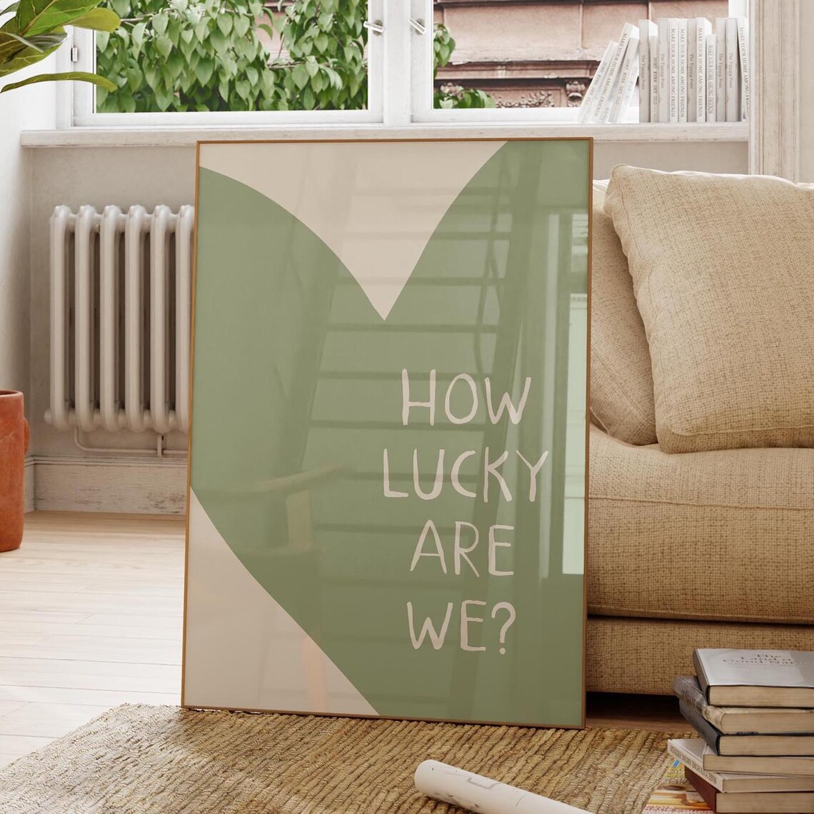 How Lucky Are We Heart Typography Poster