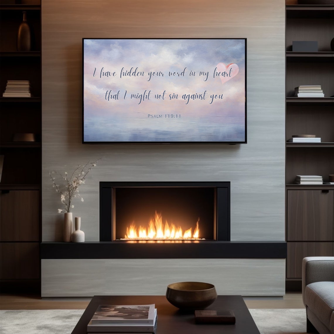 Psalm 119 Hidden Word In My Heart Pastel Sky Scripture Poster - Image 4