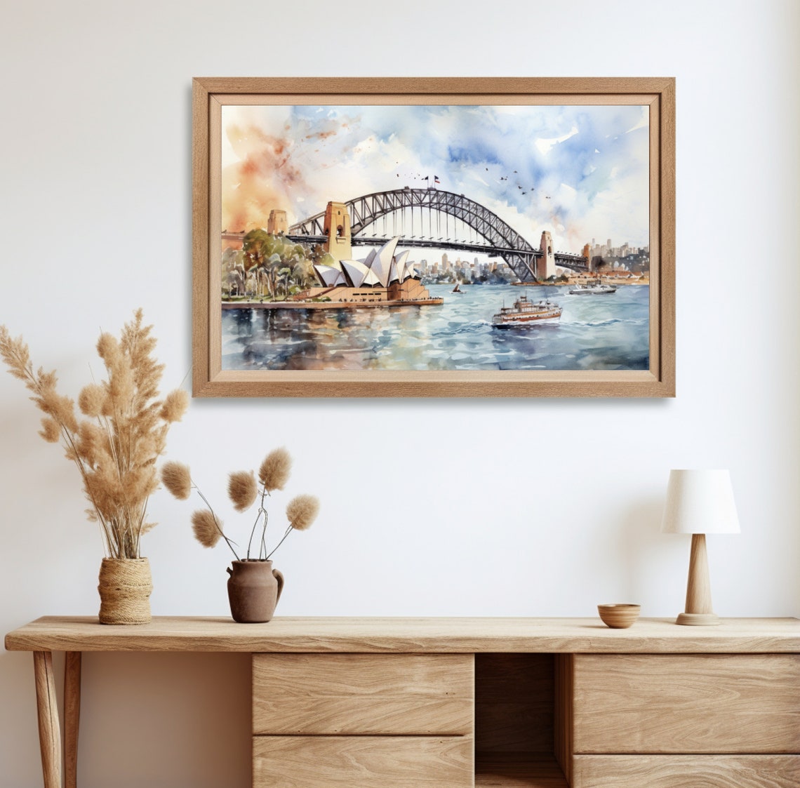 Sydney Opera House Harbour Bridge Watercolor Harbor Travel Poster - Image 3