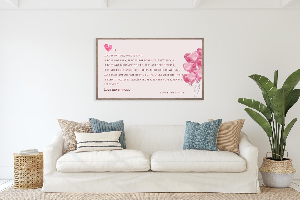 Love Is Patient Love Is Kind 1 Corinthians 13 Scripture Poster - Image 3