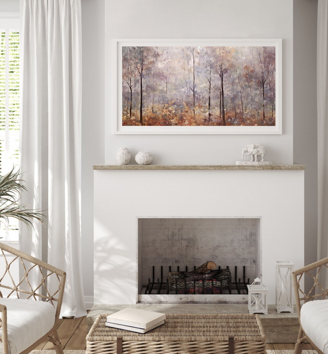 Moody Autumn Forest Of Bare Trees In Rustic Warm Tones Poster - Image 4