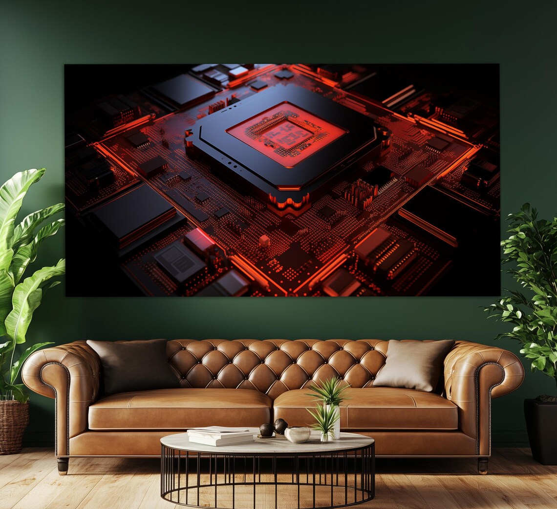 Microprocessor Art Print, Abstract Electronic Decor - Image 4