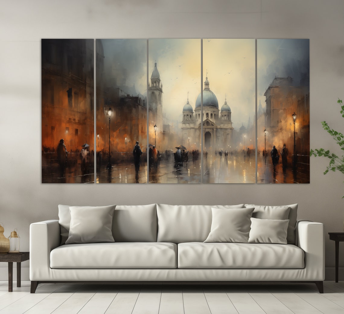Milan Print In A Vintage Oil Painting Style Abstract Milan Wall Art Milan Painting Italian Wall Art Italy Art - Image 5