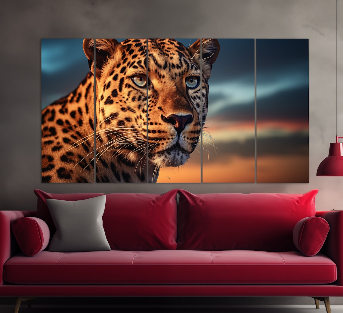 Leopard Portrait, Leopard Print Wall Art Print - Image 2