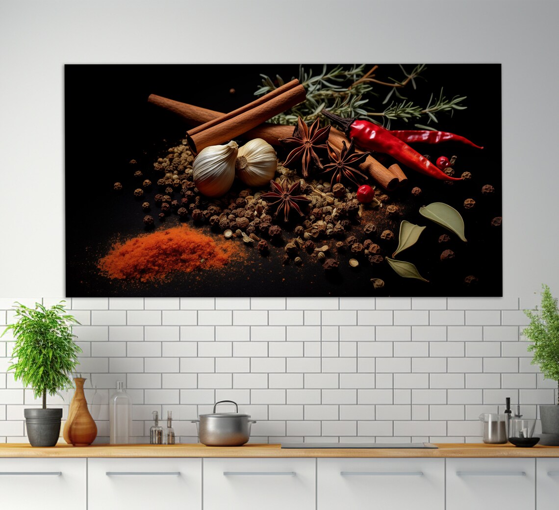 Spices and Herbs Abstract Kitchen Art Print