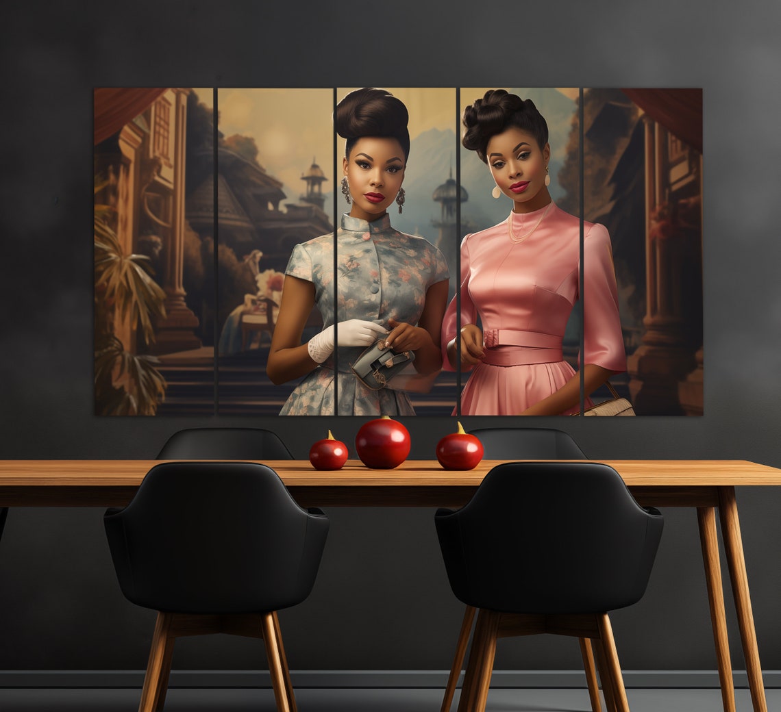 African Ladies Print In A Vintage Oil Painting Style African Wall Art Ethnic Painting African Wall Decor Stunning Women Print - Image 2