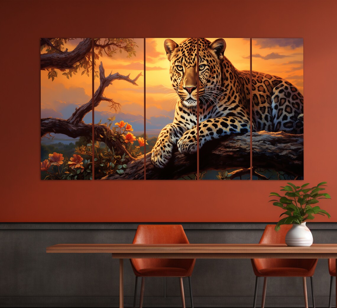 Leopard Painting, Wild Animals Art Print - Image 5