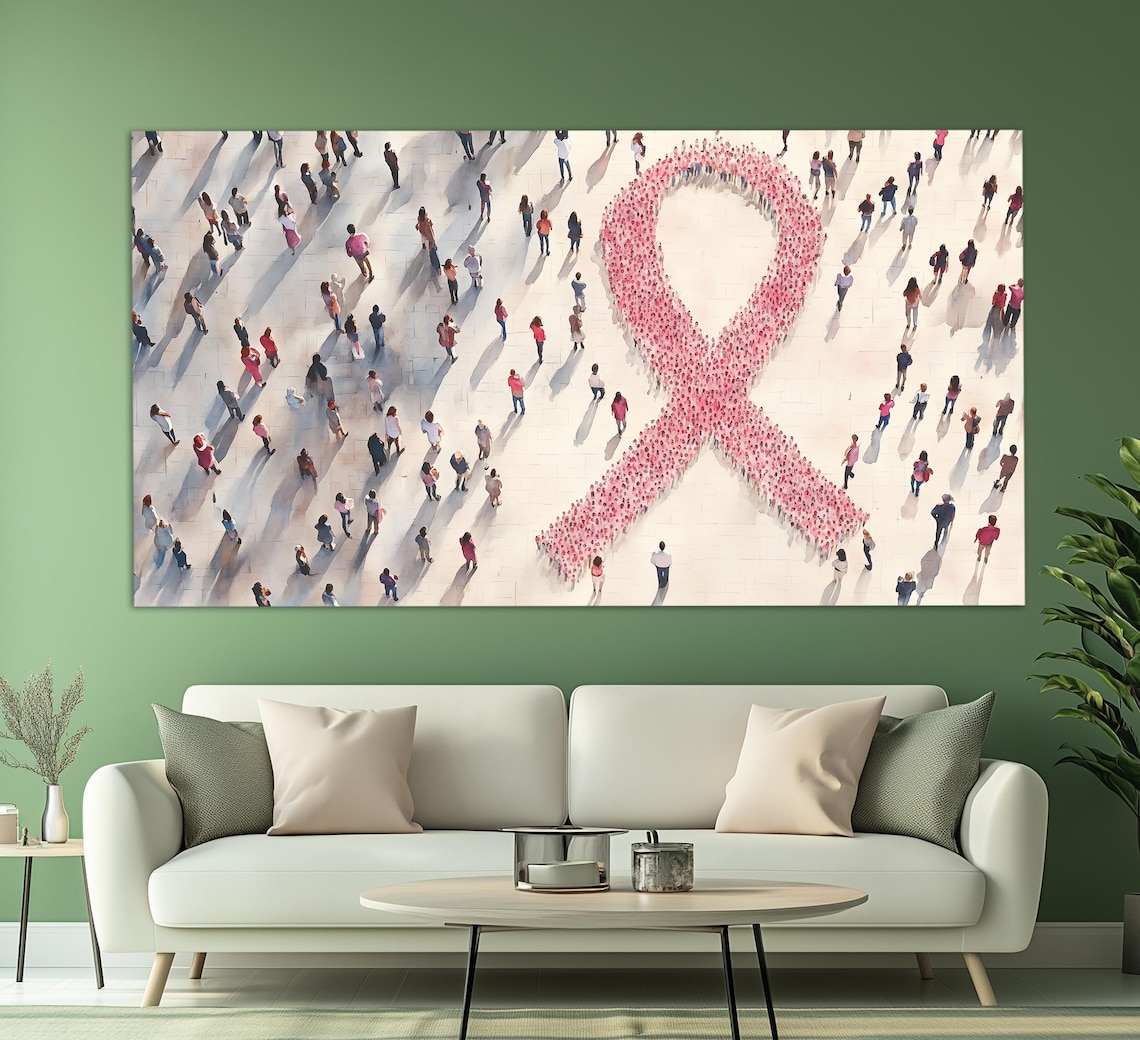 Breast Cancer Ribbon Motivational Art Print, Hospital Decor - Image 4