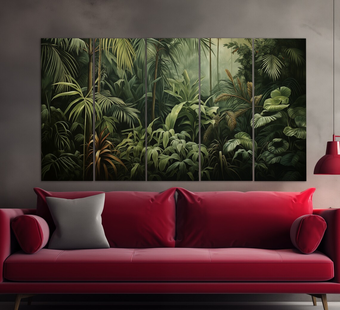 Tropical Forest Art Print, Deep Green Nature Decor - Image 3