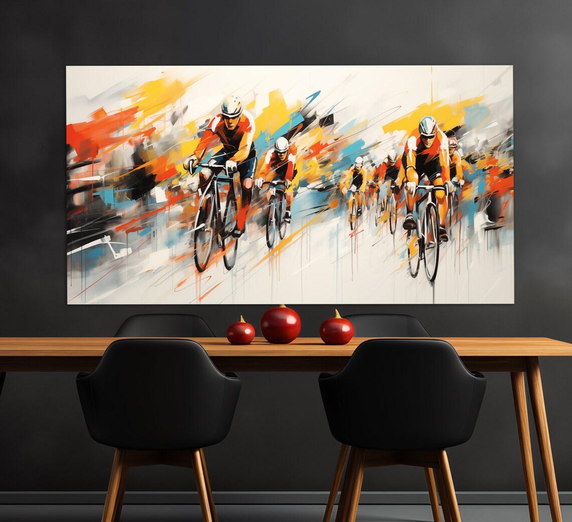 Abstract Cycling Print, Oil Painting Style Poster - Image 3