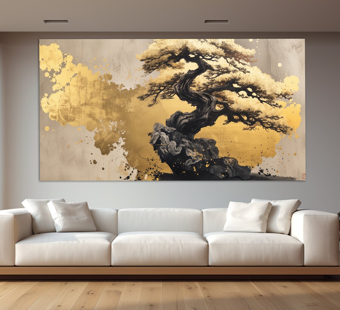 Abstract Bonsai Tree Art Print, Modern Wall Decor - Image 3