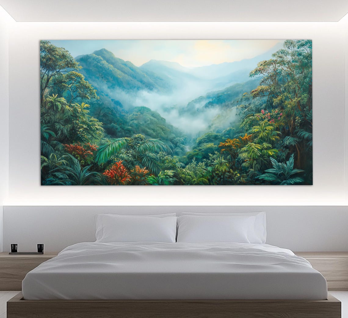 Monteverde Cloud Forest Misty Green Mountain Valley Costa Rica Poster