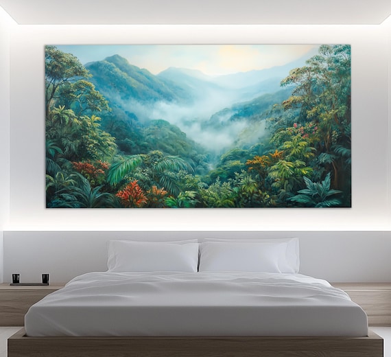Monteverde Cloud Forest In Costa Rica Print Monteverde Painting Costa Rica Wall Art Misty Monteverde Forest Poster Costa Rica Art