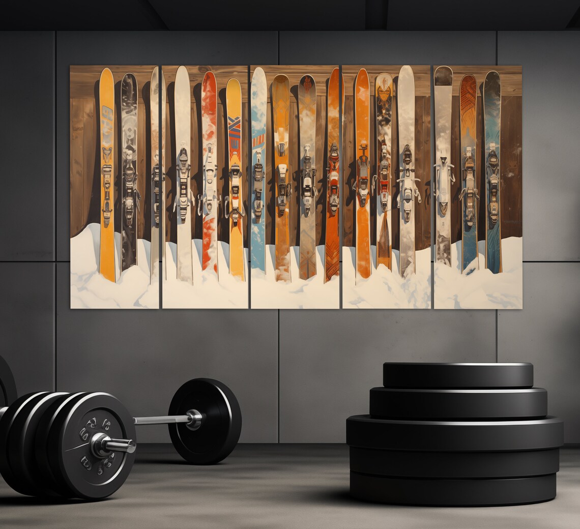 Vintage Ski Abstract Ski Painting, Ski Resort Poster - Image 5